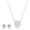 Ensemble Una, taille ronde, bleu, plaqué rhodium Ensemble Una, taille ronde, bleu, plaqué rhodium