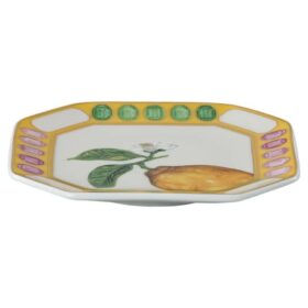 Idyllia Vide Poche en porcelaine, motif « Crystal Print », citron, jaune