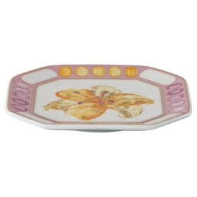 Idyllia Vide Poche en porcelaine, motif imprimé en cristal, fleur, rose