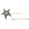 Lot de 2 épingles à cheveux Idyllia, perles de cristal, étoile de mer, multicolores, plaquées or Lot de 2 épingles à cheveux Idyllia, perles de cristal, étoile de mer, multicolores, plaquées or