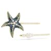 Lot de 2 épingles à cheveux Idyllia, perles de cristal, étoile de mer, multicolores, plaquées or Lot de 2 épingles à cheveux Idyllia, perles de cristal, étoile de mer, multicolores, plaquées or
