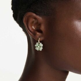 Lot de boucles d’oreilles pendantes Idyllia (3), coccinelle, trèfle, fraise, multicolores, plaqué or