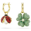 Lot de boucles d’oreilles pendantes Idyllia (3), coccinelle, trèfle, fraise, multicolores, plaqué or Lot de boucles d’oreilles pendantes Idyllia (3), coccinelle, trèfle, fraise, multicolores, plaqué or