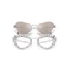 Lunettes de soleil à clipser 2 en 1, modèle tendance, forme œil-de-chat, Sk7011, blanc