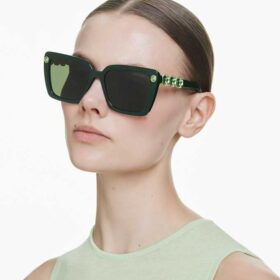 Lunettes de soleil de forme carrée, Sk6032, vertes