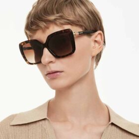 Lunettes de soleil de forme carrée, Sk6049, marron