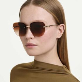 Lunettes de soleil de forme carrée, Sk7043, marron