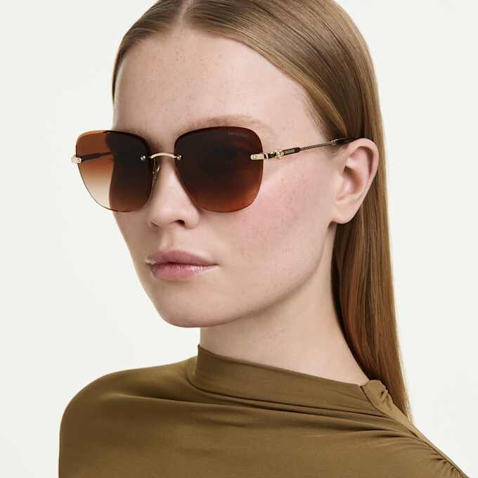 Lunettes de soleil de forme carrée, Sk7043, marron Lunettes de soleil de forme carrée, Sk7043, marron