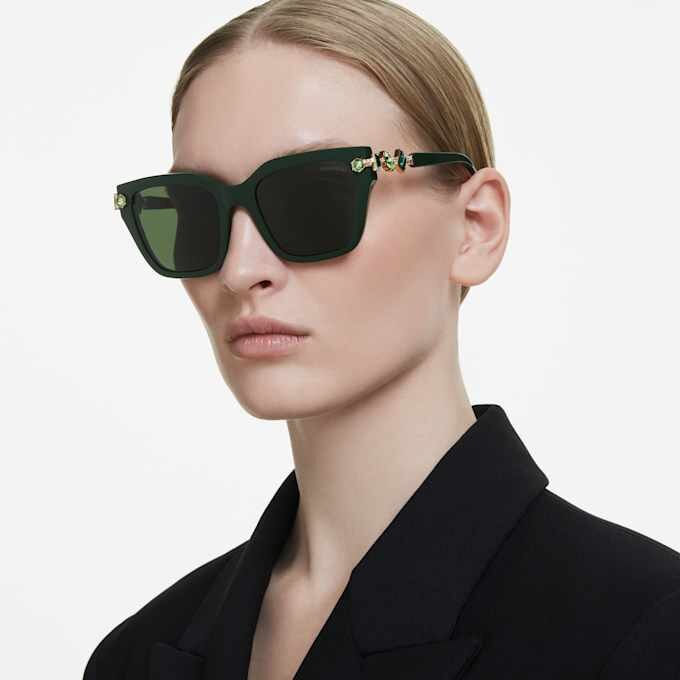 Lunettes de soleil de forme carrée, vertes Lunettes de soleil de forme carrée, vertes