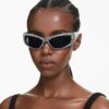 Lunettes de soleil de forme masque, Sk6027, noir Lunettes de soleil de forme masque, Sk6027, noir