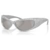 Lunettes de soleil de forme masque, Sk6027, teinte argentée Lunettes de soleil de forme masque, Sk6027, teinte argentée