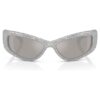 Lunettes de soleil de forme masque, Sk6027, teinte argentée Lunettes de soleil de forme masque, Sk6027, teinte argentée