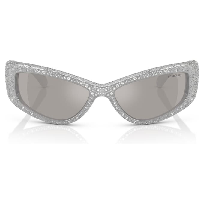 Lunettes de soleil de forme masque, Sk6027, teinte argentée Lunettes de soleil de forme masque, Sk6027, teinte argentée