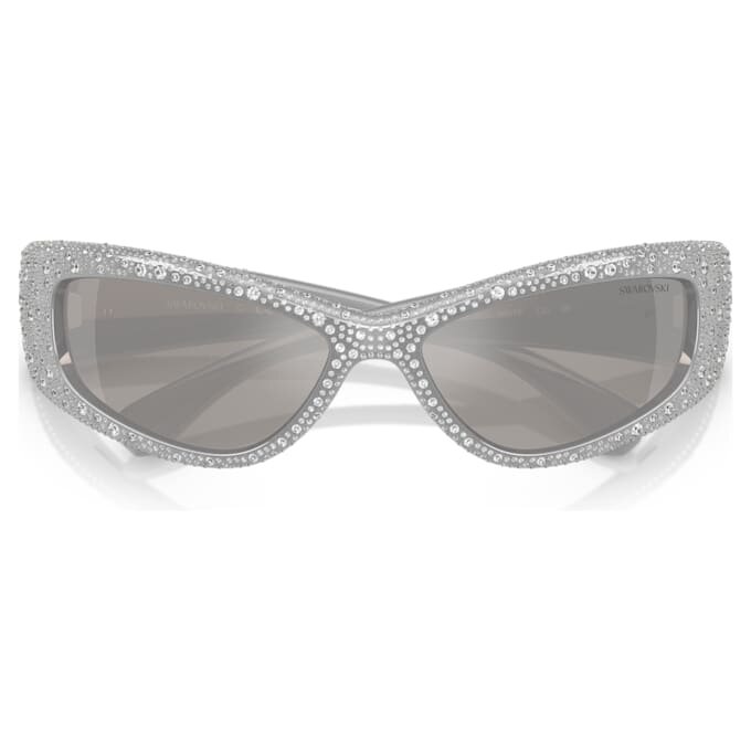 Lunettes de soleil de forme masque, Sk6027, teinte argentée Lunettes de soleil de forme masque, Sk6027, teinte argentée