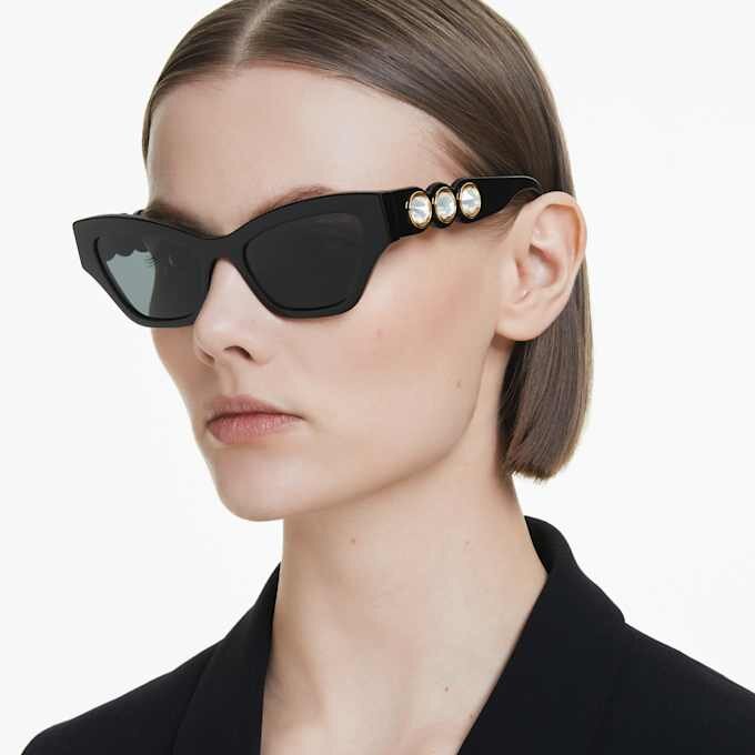 Lunettes de soleil de forme « œil de chat », noires Lunettes de soleil de forme « œil de chat », noires