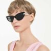 Lunettes de soleil de forme « œil de chat », Sk6038, noires Lunettes de soleil de forme « œil de chat », Sk6038, noires