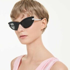 Lunettes de soleil de forme « œil de chat », Sk6038, noires