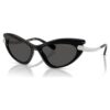 Lunettes de soleil de forme « œil de chat », Sk6038, noires Lunettes de soleil de forme « œil de chat », Sk6038, noires