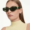 Lunettes de soleil de forme « œil de chat », Sk6045, vertes