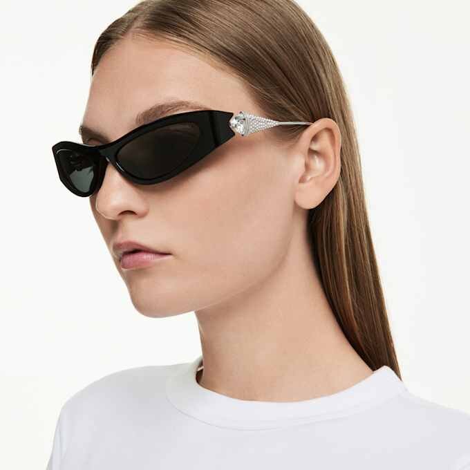 Lunettes de soleil de forme « œil de chat », SK6046, noires Lunettes de soleil de forme « œil de chat », SK6046, noires
