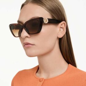 Lunettes de soleil de forme « œil de chat », Sk6047, marron foncé