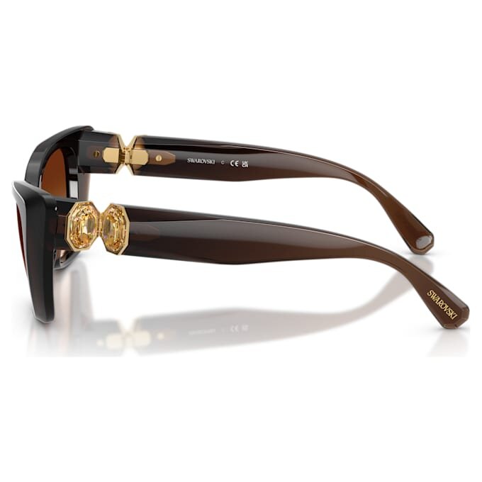 Lunettes de soleil de forme « œil de chat », Sk6047, marron foncé Lunettes de soleil de forme « œil de chat », Sk6047, marron foncé