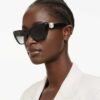 Lunettes de soleil de forme « œil de chat », Sk6047, noires Lunettes de soleil de forme « œil de chat », Sk6047, noires