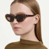 Lunettes de soleil de forme œil-de-chat, Sk6061U, marron Lunettes de soleil de forme œil-de-chat, Sk6061U, marron