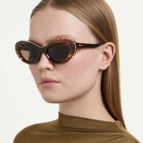 Lunettes de soleil de forme œil-de-chat, Sk6061U, marron