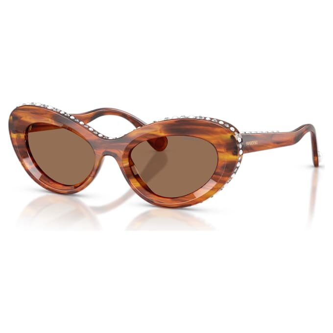 Lunettes de soleil de forme œil-de-chat, Sk6061U, marron Lunettes de soleil de forme œil-de-chat, Sk6061U, marron
