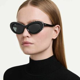 Lunettes de soleil de forme « œil de chat », Sk6061U, noires