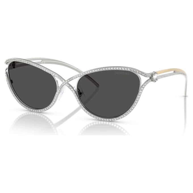 Lunettes de soleil de forme « œil de chat », Sk7025, ton argenté Lunettes de soleil de forme « œil de chat », Sk7025, ton argenté