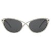 Lunettes de soleil de forme « œil de chat », Sk7025, ton argenté Lunettes de soleil de forme « œil de chat », Sk7025, ton argenté