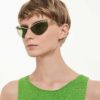 Lunettes de soleil de forme « œil de chat », Sk7039, teinte dorée