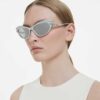Lunettes de soleil de forme œil-de-chat, teinte argentée Lunettes de soleil de forme œil-de-chat, teinte argentée