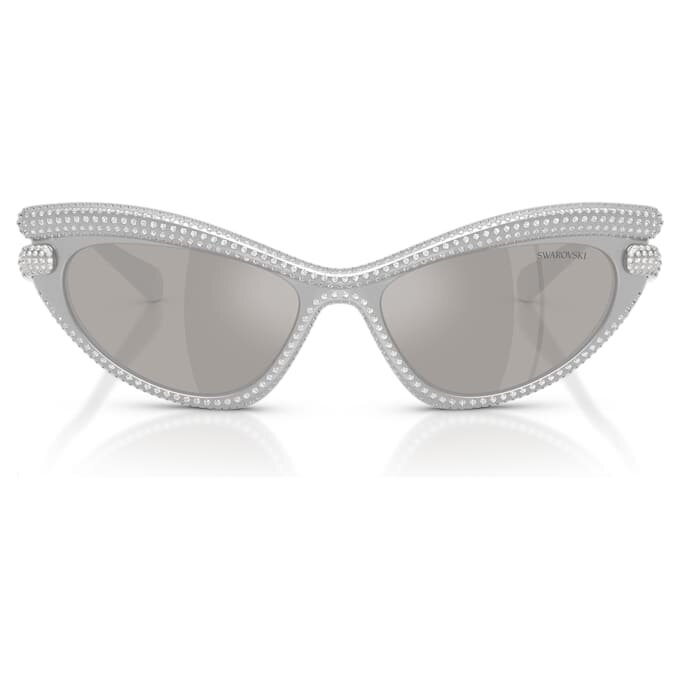 Lunettes de soleil de forme œil-de-chat, teinte argentée Lunettes de soleil de forme œil-de-chat, teinte argentée
