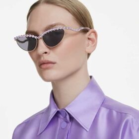 Lunettes de soleil de forme « œil de chat », violettes