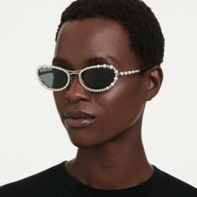 Lunettes de soleil de forme ovale, clip-on 2 en 1, Sk7044, teinte argentée