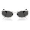 Lunettes de soleil de forme ovale, clip-on 2 en 1, Sk7044, teinte argentée