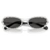 Lunettes de soleil de forme ovale, clip-on 2 en 1, Sk7044, teinte argentée