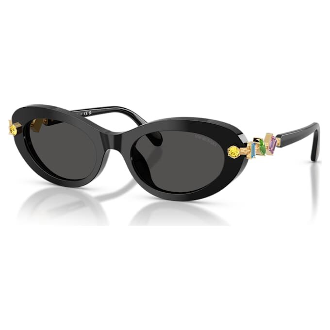 Lunettes de soleil de forme ovale, noires Lunettes de soleil de forme ovale, noires