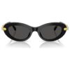 Lunettes de soleil de forme ovale, noires Lunettes de soleil de forme ovale, noires