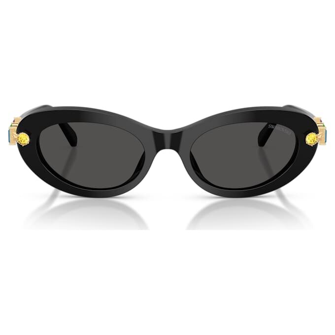 Lunettes de soleil de forme ovale, noires Lunettes de soleil de forme ovale, noires