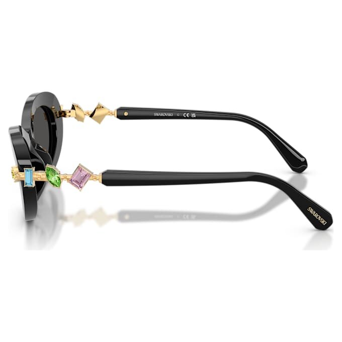 Lunettes de soleil de forme ovale, noires Lunettes de soleil de forme ovale, noires