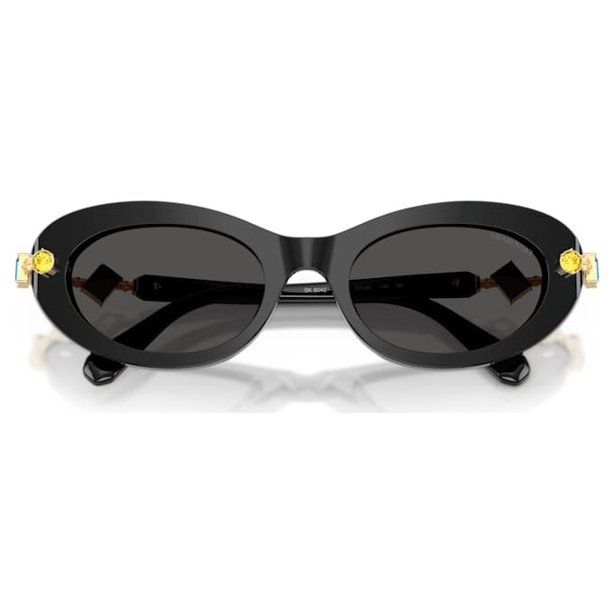 Lunettes de soleil de forme ovale, noires Lunettes de soleil de forme ovale, noires