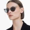 Lunettes de soleil de forme ovale, Sk7017, teinte argentée Lunettes de soleil de forme ovale, Sk7017, teinte argentée