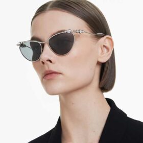 Lunettes de soleil de forme ovale, Sk7017, teinte argentée
