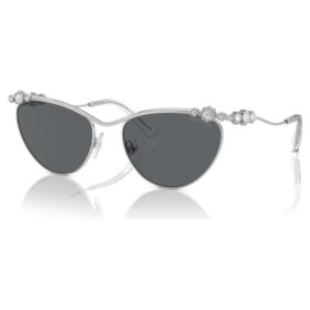 Lunettes de soleil de forme ovale, Sk7017, teinte argentée