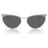 Lunettes de soleil de forme ovale, Sk7017, teinte argentée Lunettes de soleil de forme ovale, Sk7017, teinte argentée