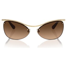 Lunettes de soleil de forme ovale, Sk7018, marron